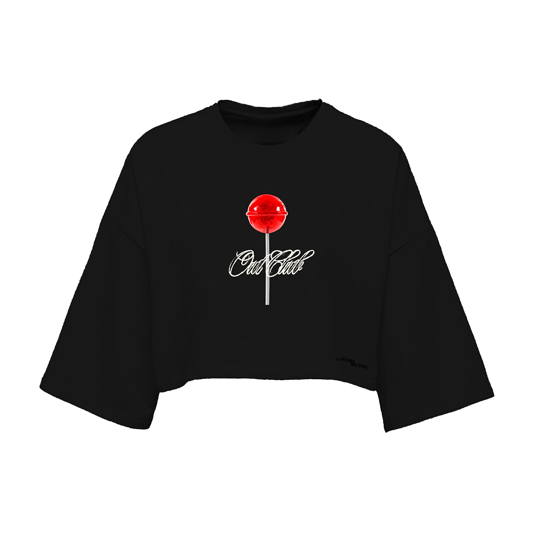 CROP TOP NEGRA CRAZY NIGTH