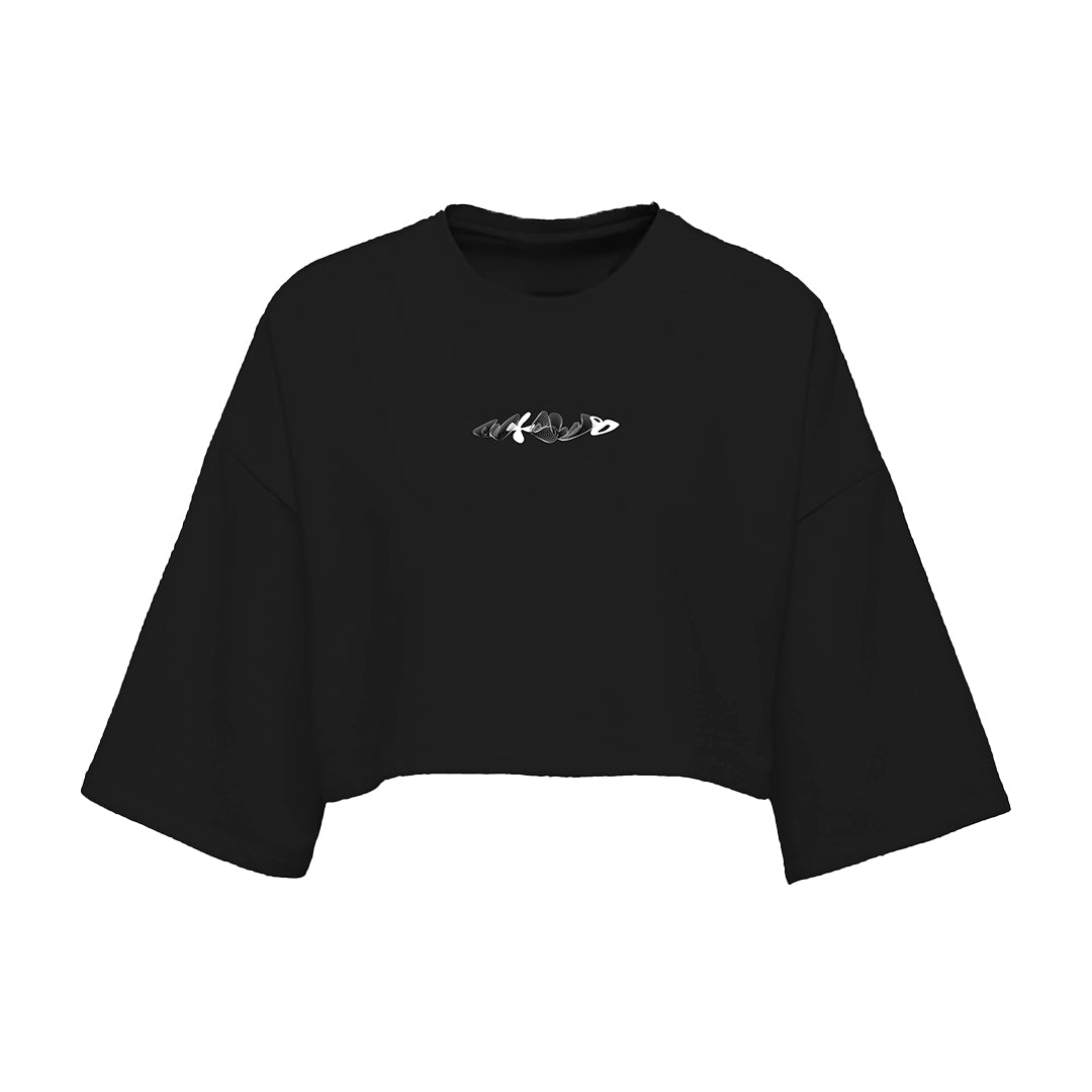 CROP TOP NEGRO ABSTRACT