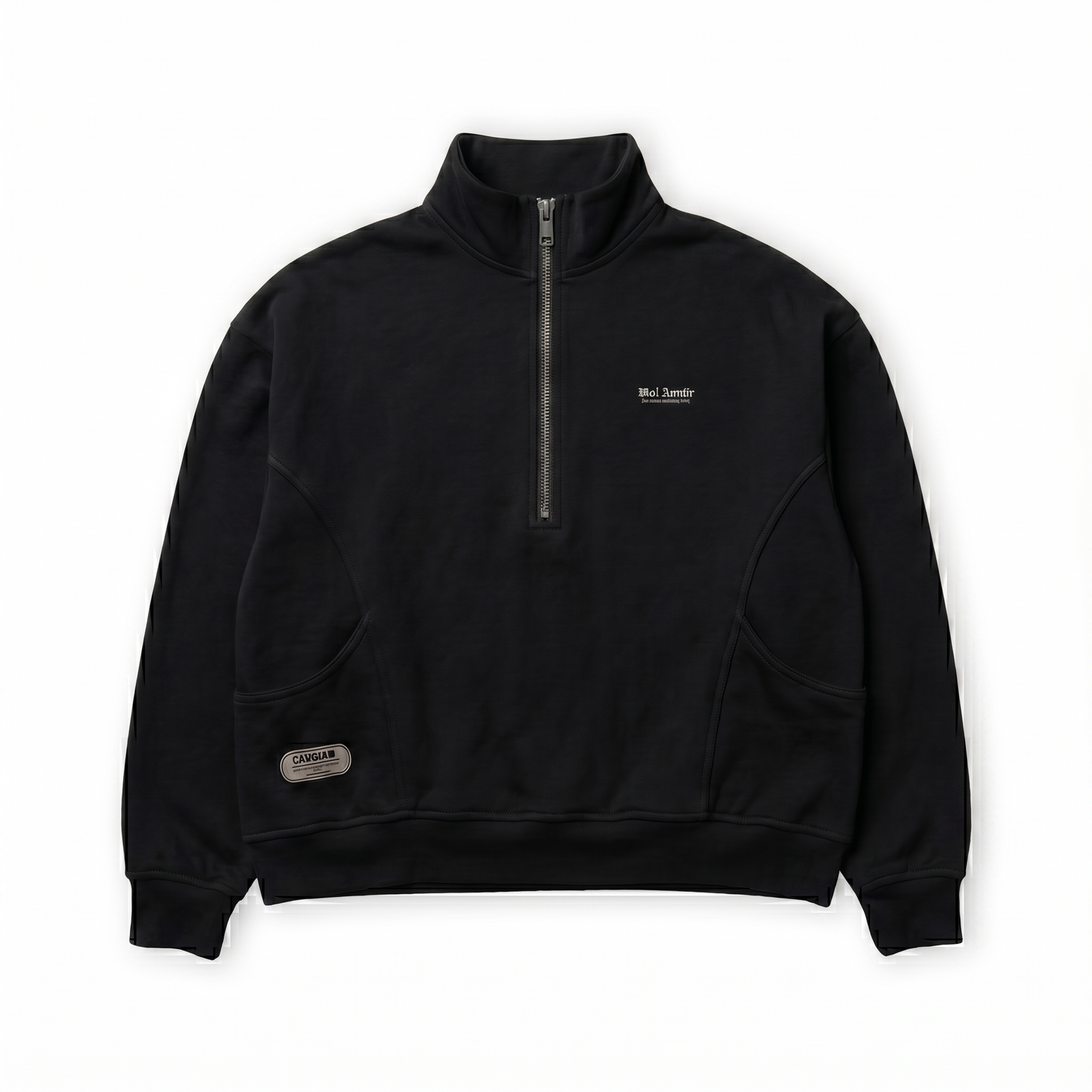 BUZO / HOODIE CUELLO LOW NEGRO
