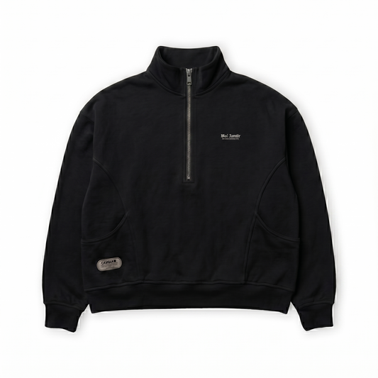 BUZO / HOODIE CUELLO LOW NEGRO